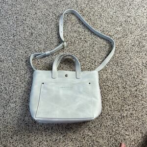 Portland Leather Goods Medium Crossbody Tote Purse Smooth Light Gray